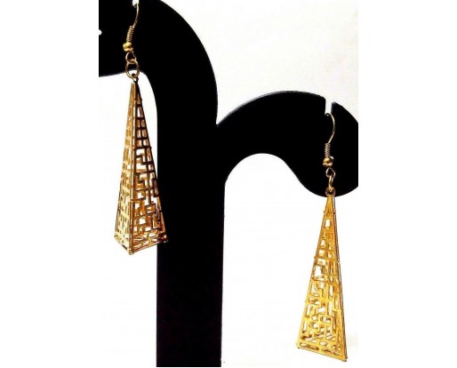 Golden Contemporary Earring Jhumka Jhumki Fashion Jewelry Drop Dangle Long EA282
